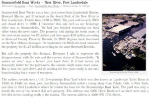 Summerfield Boat Works – New River, Fort Lauderdale